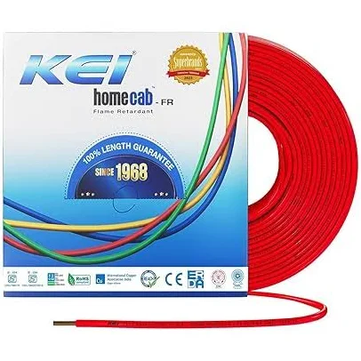 KEI FR PVC Housing Wire, Length: 90 m [0.50 sq. mm, Orange]